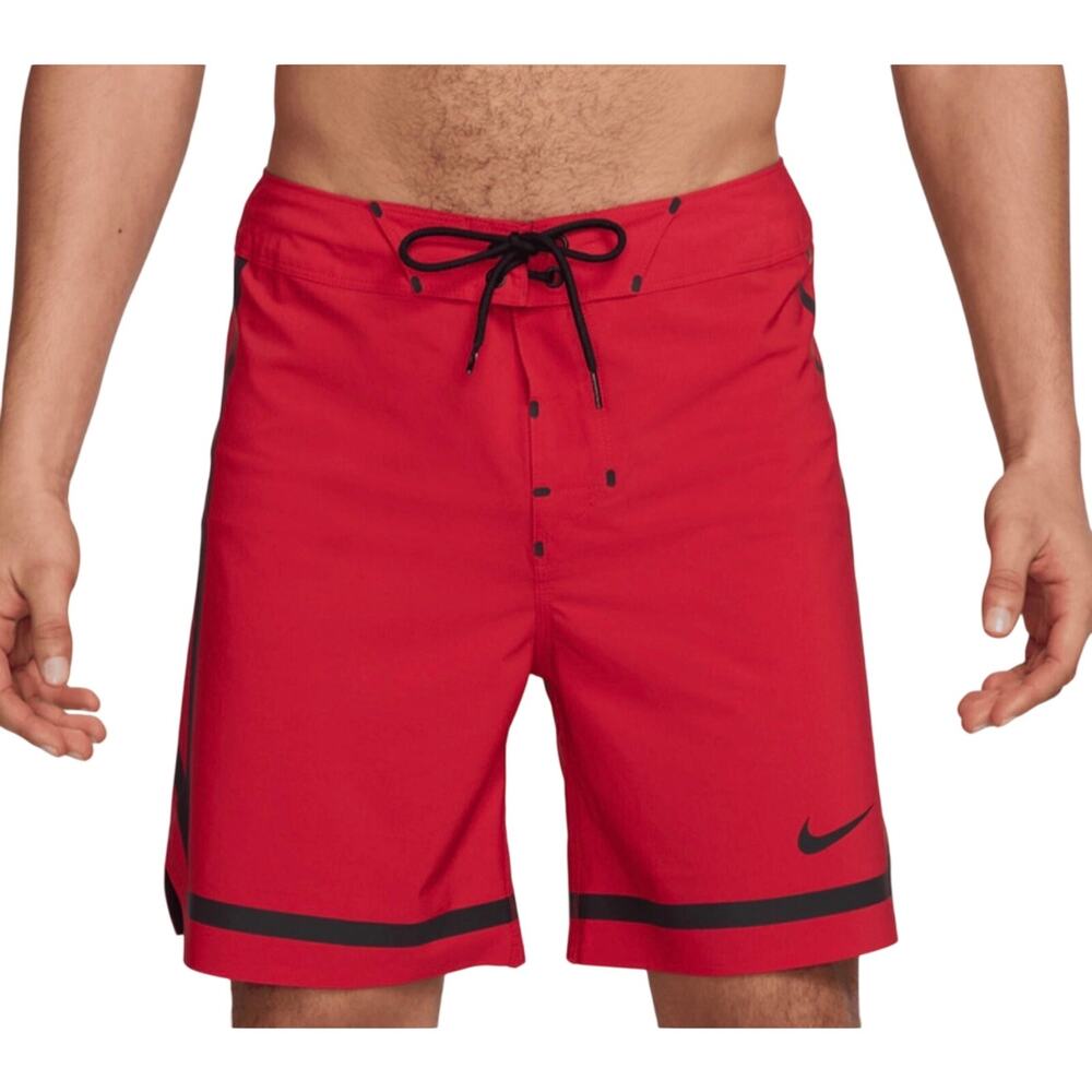 Nike Fadeaway 7" Hybrid Board Shorts, Red & Black, Swim, Men's Medium, NWT